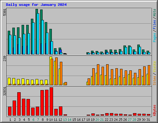 Daily usage for January 2024