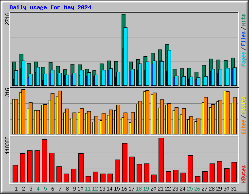 Daily usage for May 2024