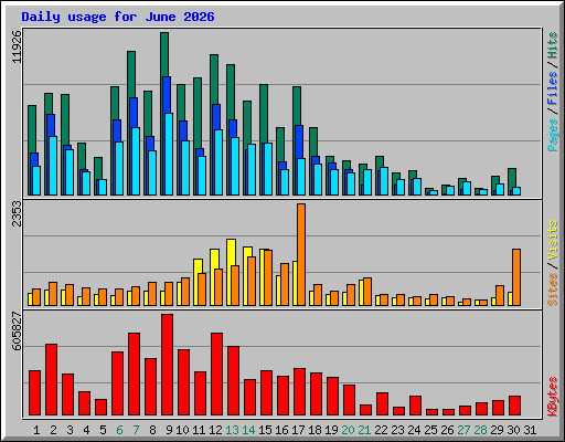 Daily usage for June 2026
